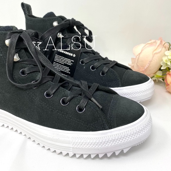 Converse Ctas Hiker High Suede Black Women's Size 7.5 AUTHENTIC 565236C - Picture 6 of 8